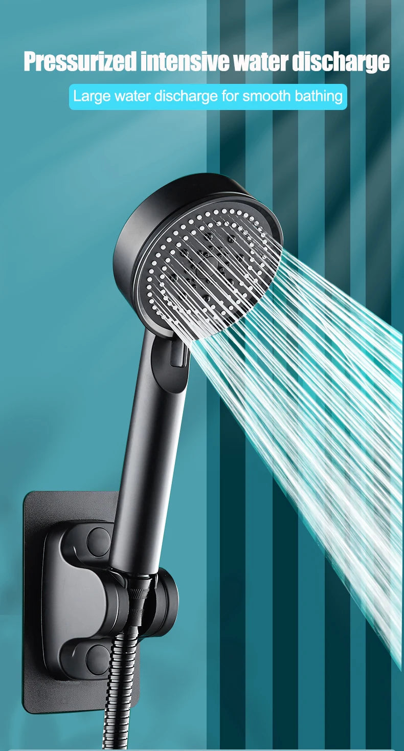 5-Mode Adjustable Rain Shower Head – High Pressure & Water Saving