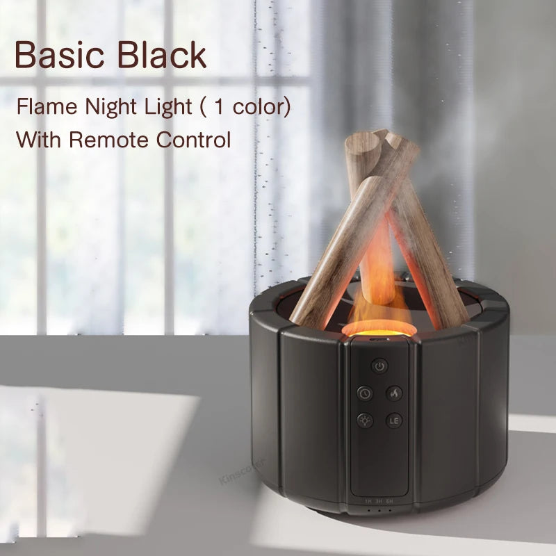 KINSCOTER Campfire Aroma Diffuser – Ultrasonic Humidifier with Flame Effect